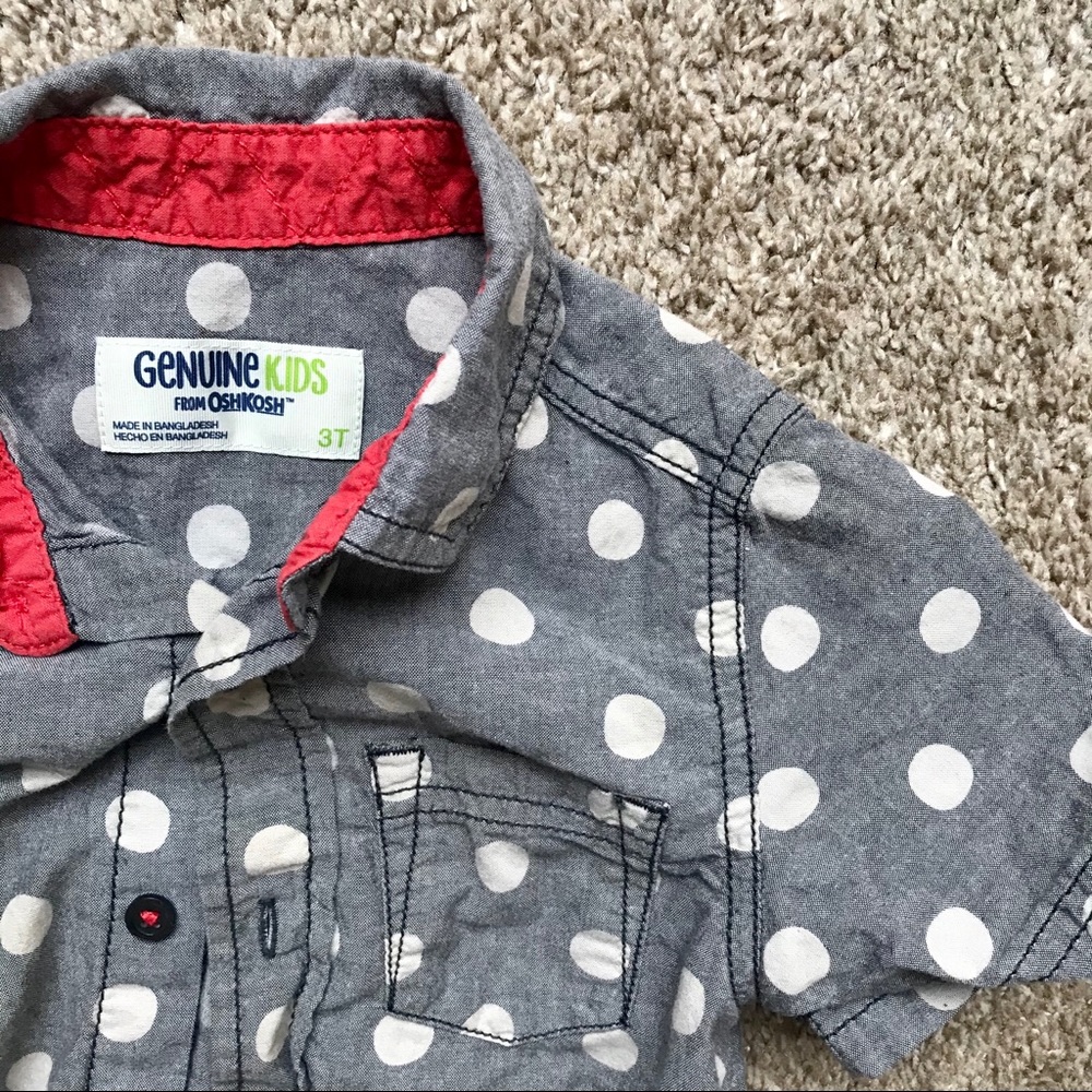 5/$20🌸 OshKosh polka dot button up collard shirts